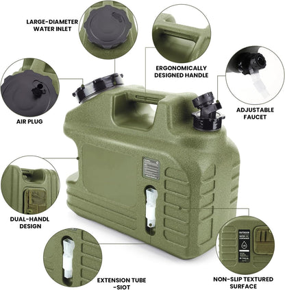 Prepper’s Water Jug – BPA-Free 13L Tank with Spigot & Tool Bag