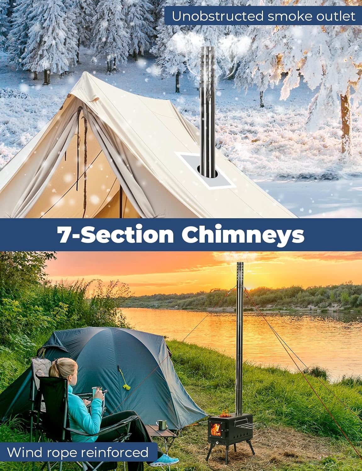 GlacierForge Tent Stove - Portable Heating & Cooking Solution - Camping stove Readi Gear