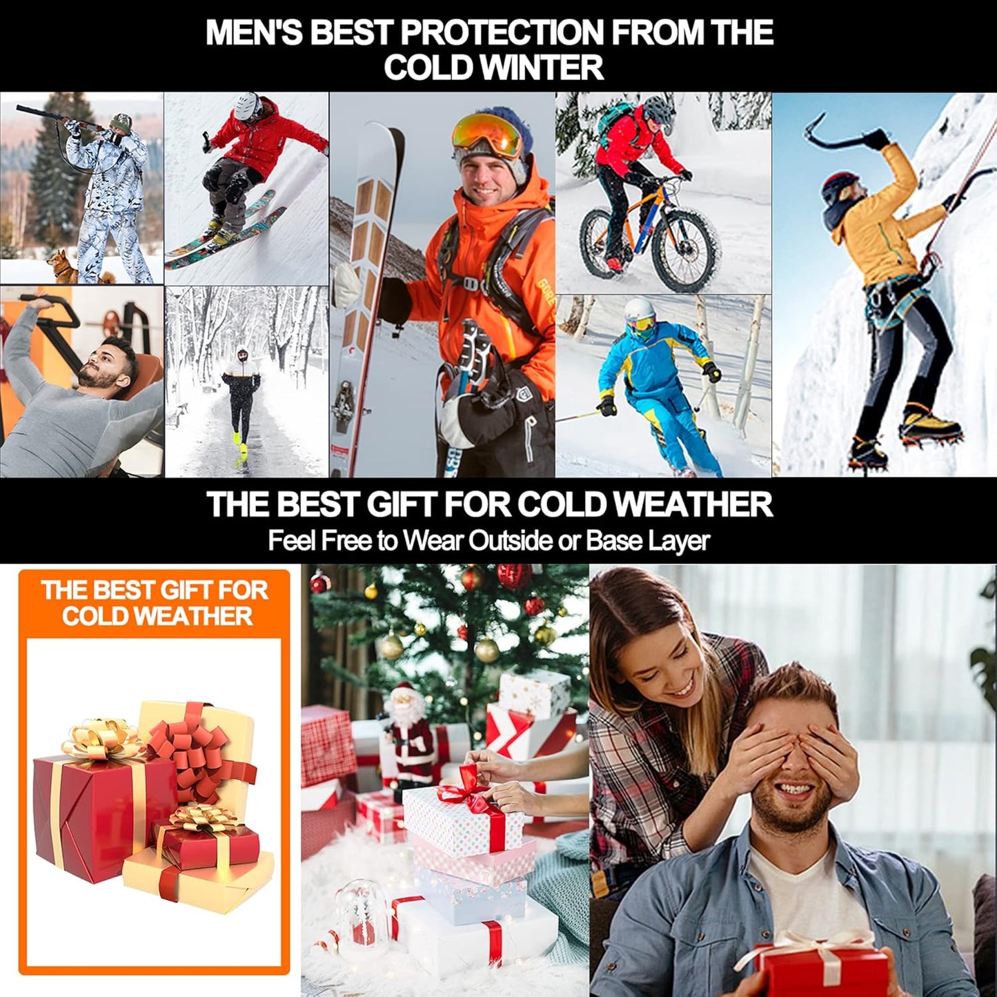 ThermoSkin Fleece-Lined Base Layer Set - Ultra Soft, Stretchy, Breathable - Thermal Underwear Set Readi Gear