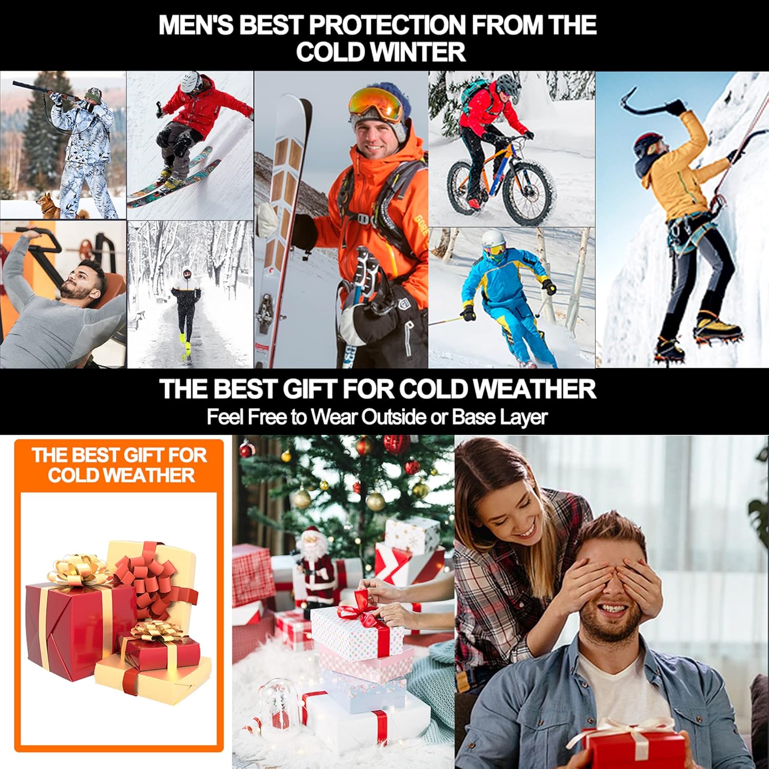 ThermoSkin Fleece-Lined Base Layer Set - Ultra Soft, Stretchy, Breathable - Thermal Underwear Set Readi Gear