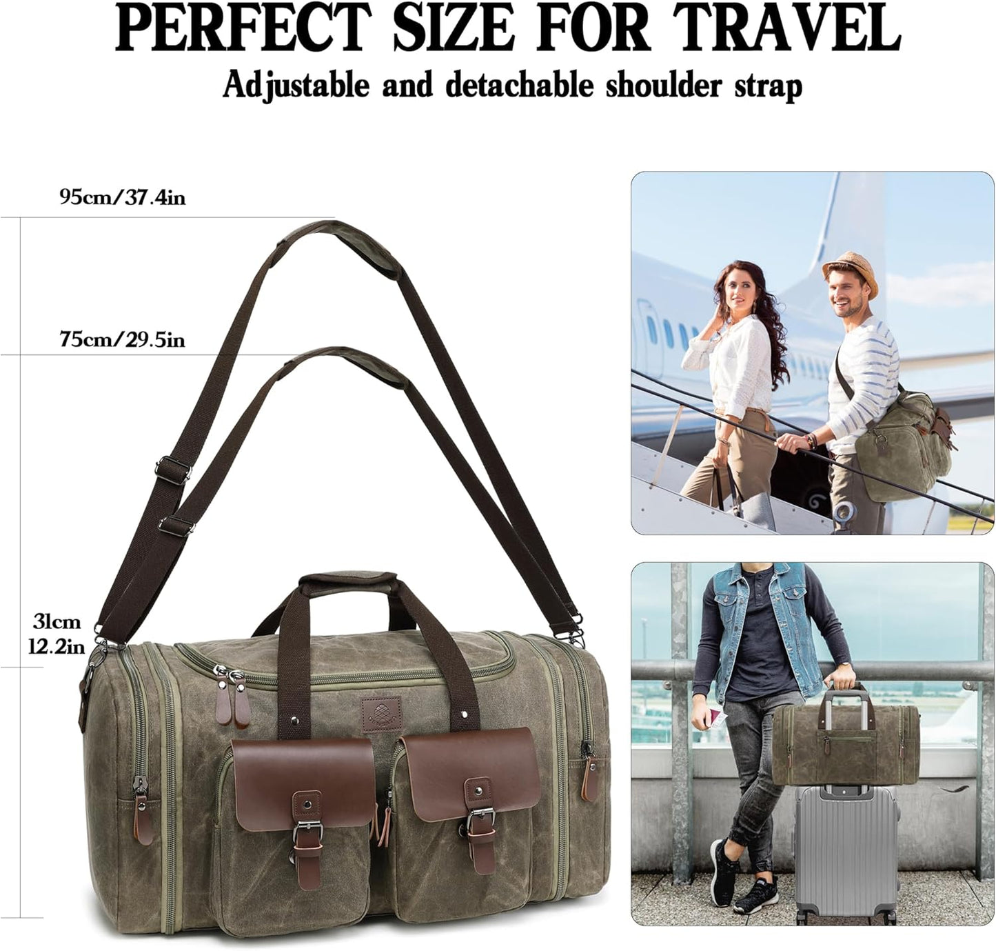 Timberline Vintage Duffel – Rugged Waterproof Waxed Canvas Travel Bag (50L & 60L)