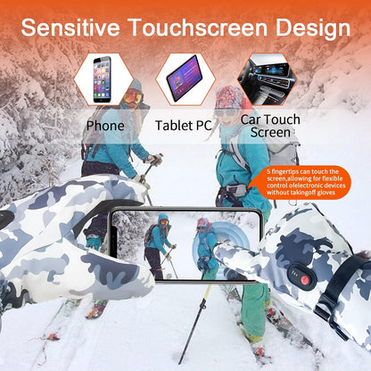 SnowStealth USB Rechargeable Heated Ski/Hunting Gloves - Touchscreen, Waterproof - USB Heated Gloves Readi Gear