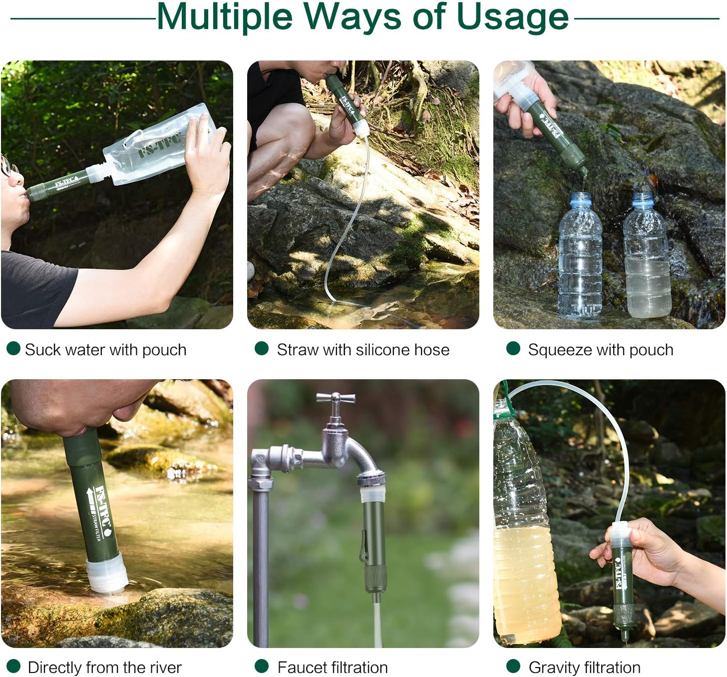 PureFlow Survival Straw: Triple Filtration Water Purifier, 1000 Gallon Capacity - Portable water filter Readi Gear