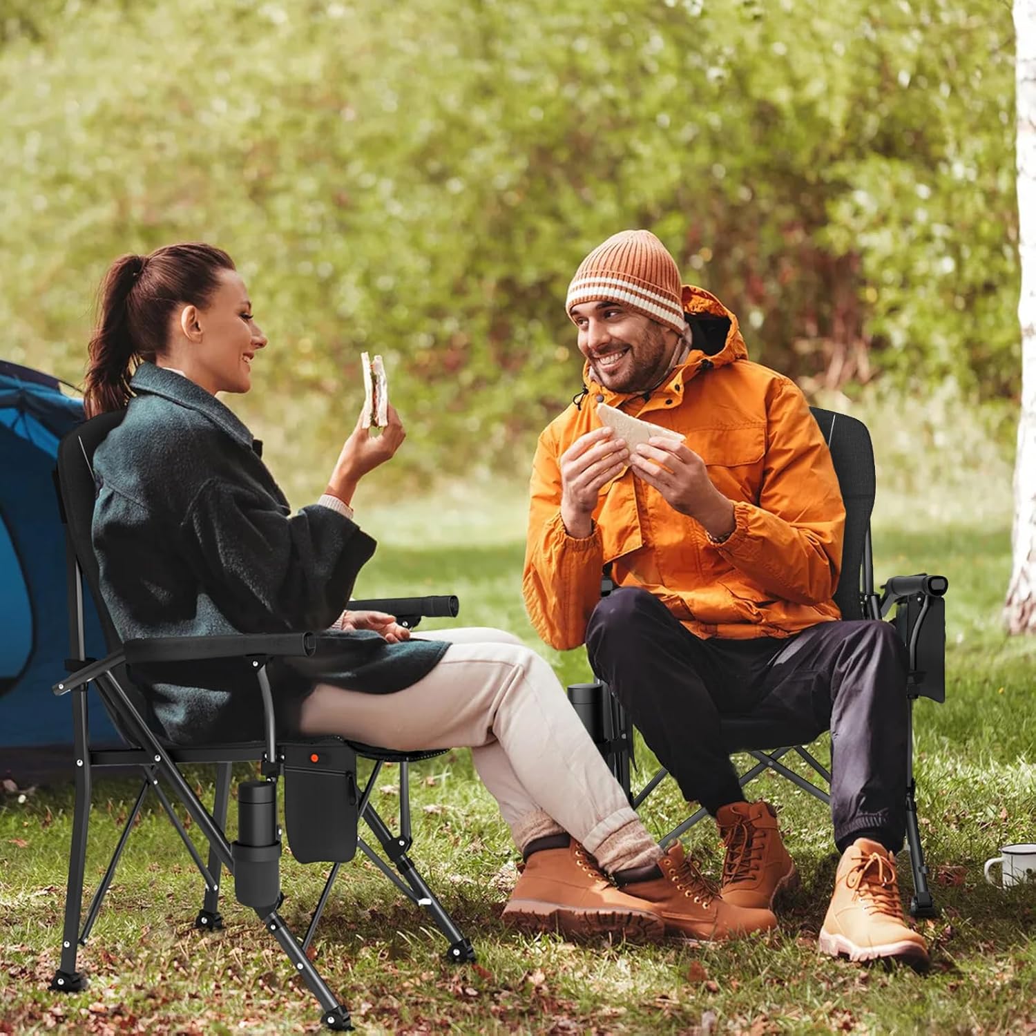 MaxHeat 3-Zone Heated Camping Chair - 20000mAh Battery, 600lb Support - Heated camping chair Readi Gear