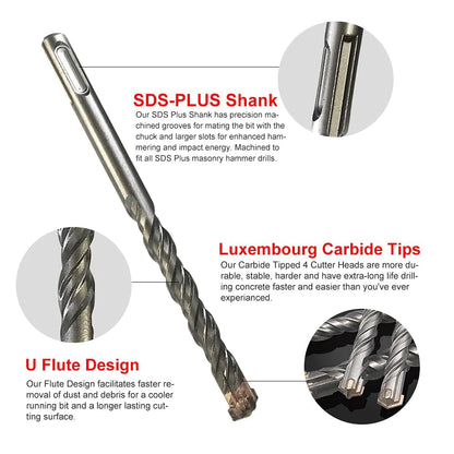 DrillTech 8-Piece Carbide-Tipped Concrete Drill Bit Set - DrillTech 8-Piece Carbide-Tipped Concrete Drill Bit Set Readi Gear