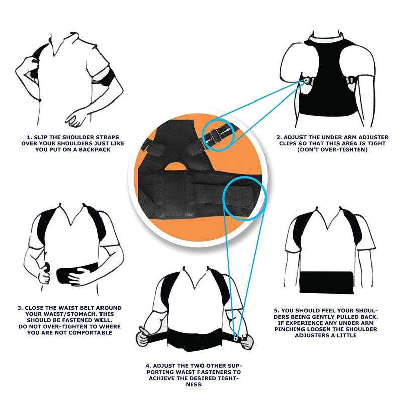 AlignPro Magnetic Posture Corrector - Adjustable Back Support Brace - Readi Gear