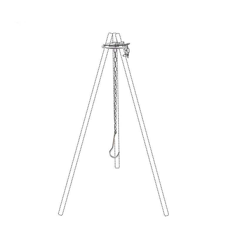 Trailblazer's Triangle: Stainless Steel Tripod Pot Hanger for Campfire Cooking - Campfire cooking gear Readi Gear