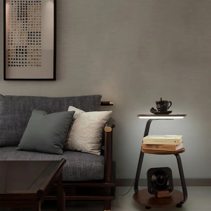 SmartGlow Nightstand: Dimmable LED Nightlight & Wireless Device Charger - Nightstand with light and charger Readi Gear