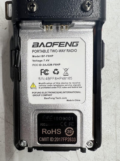 BaoFeng BF-F8HP (3rd Gen UV-5R) - Enhanced Range, Battery, and Power - HAM Radio Readi Gear
