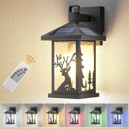 WildLodge Outdoor Porch Light - Deer Design, Motion Sensor, Dusk to Dawn - Rustic deer design porch lights Readi Gear