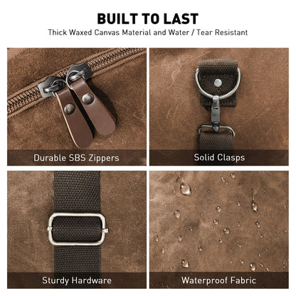 Timberline Vintage Duffel – Rugged Waterproof Waxed Canvas Travel Bag (50L & 60L)