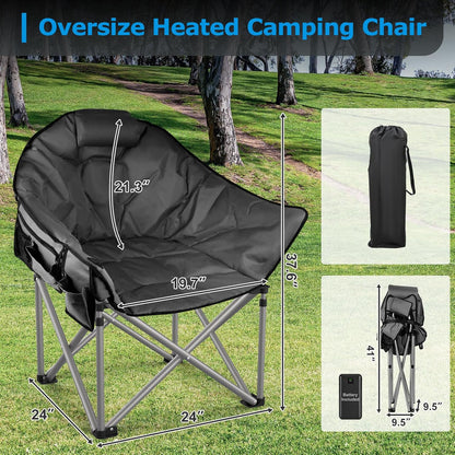 CozyPro Heated Camping Chair with Power Bank - Oversized, Foldable & 3 Heat Settings - Heated camping chair Readi Gear
