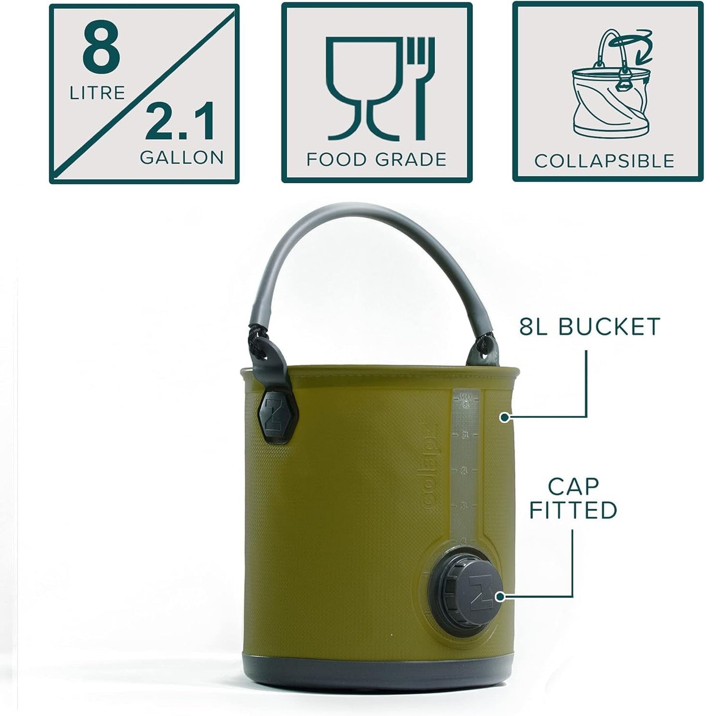 2-in-1 Collapsible Camping Water Jug & Bucket with Spigot - BPA Free - Collapsible Water Bucket Readi Gear