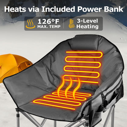CozyPro Heated Camping Chair with Power Bank - Oversized, Foldable & 3 Heat Settings - Heated camping chair Readi Gear