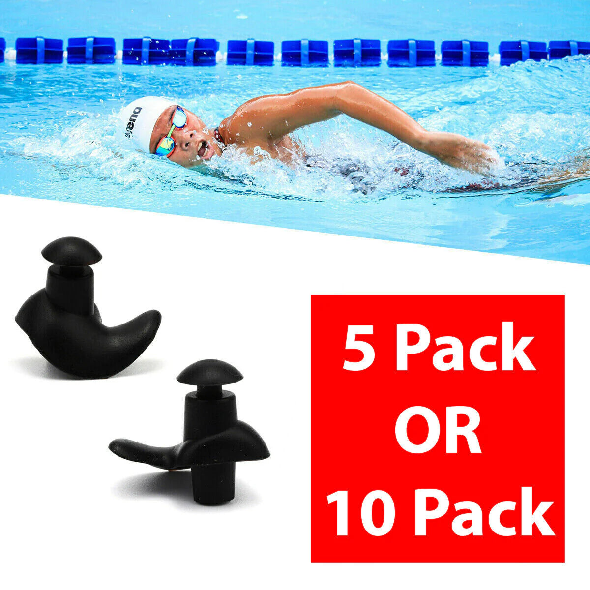 Premium Soft Silicone Ear Plugs for Snore Relief, Swimming & Travel (5/10 Pairs) - Earplugs Readi Gear