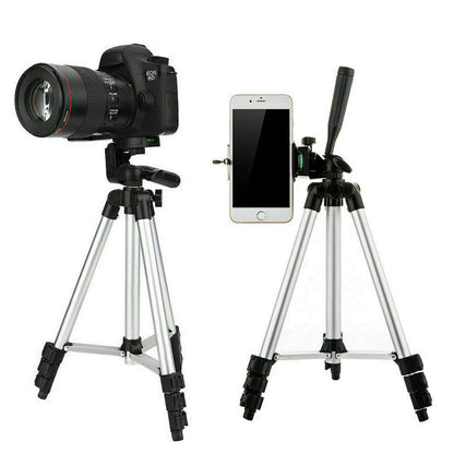 360° Swivel Camera Tripod Stand & Phone Holder for iPhone, Samsung + Bag - Readi Gear