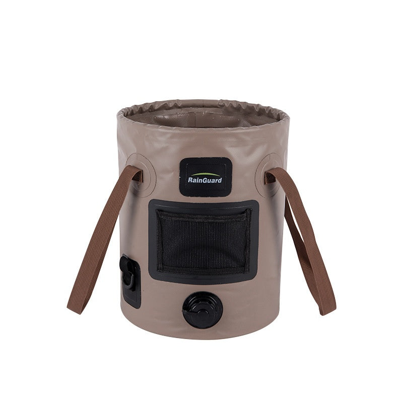 Collapsible Fishing & Camping Bucket - 25L with Mesh Bag Insert & Side Pocket - Collapsible Fishing & Camping Bucket - 25L with Mesh Bag Insert & Side Pocket Readi Gear