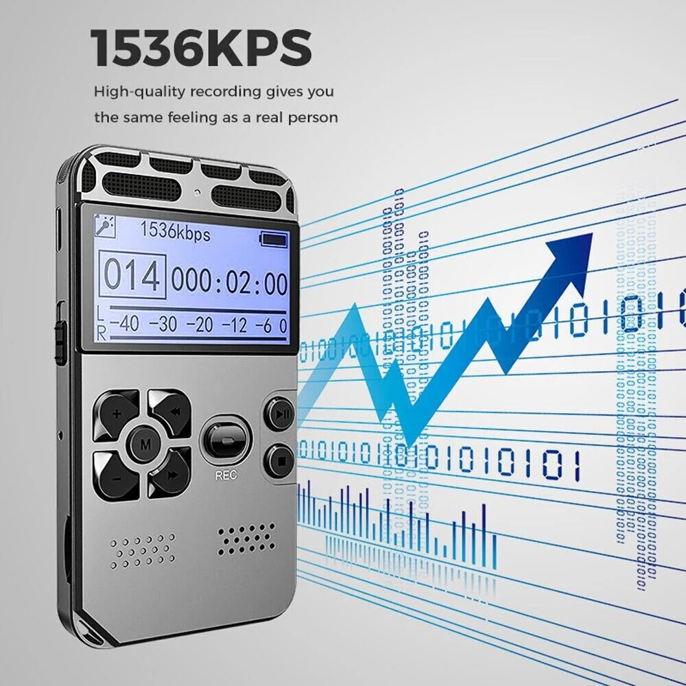 64GB Digital Voice Recorder & MP3 Player with LCD Display - Digital voice recorder Readi Gear
