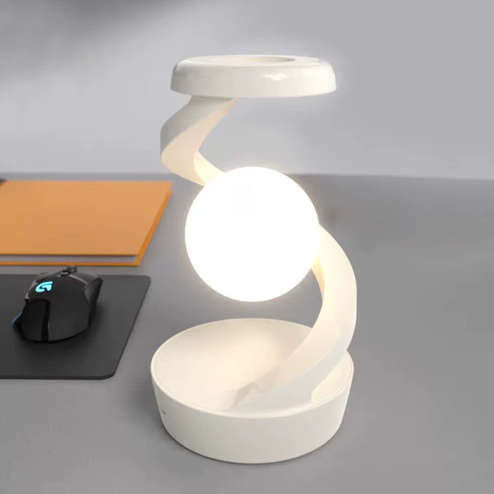 NovaGlow Floating Lamp - Wireless Charging & RGB Night Light - Floating Rotating Lamp w/ phone charger Readi Gear