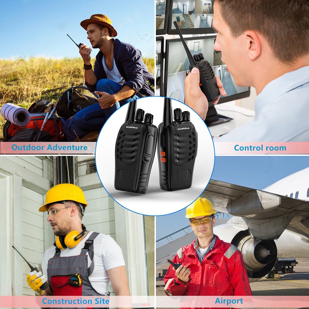 Baofeng BF-888S Walkie Talkie 2-Pack - UHF 400-470MHz, 16 Channels, Earpiece - Baofeng BF-888S Walkie Talkie 2-Pack - UHF 400-470MHz, 16 Channels, Earpiece Readi Gear