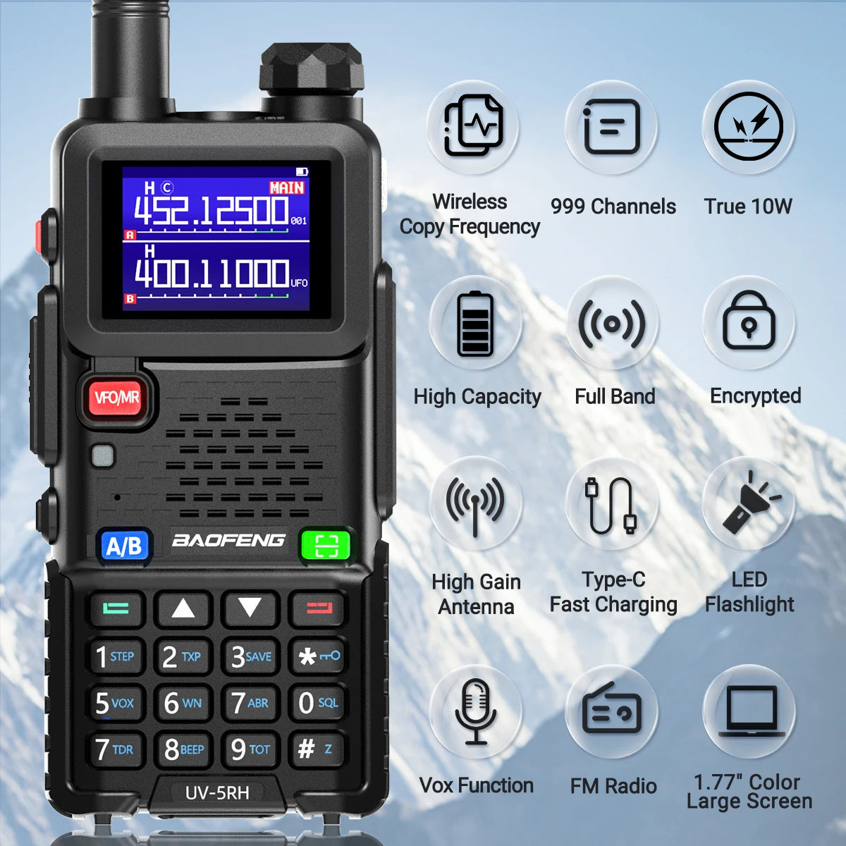 Baofeng UV-5RH Multi-Function Two-Way HAM Radio - Baofeng UV-5RH Multi-Function Two-Way HAM Radio Readi Gear