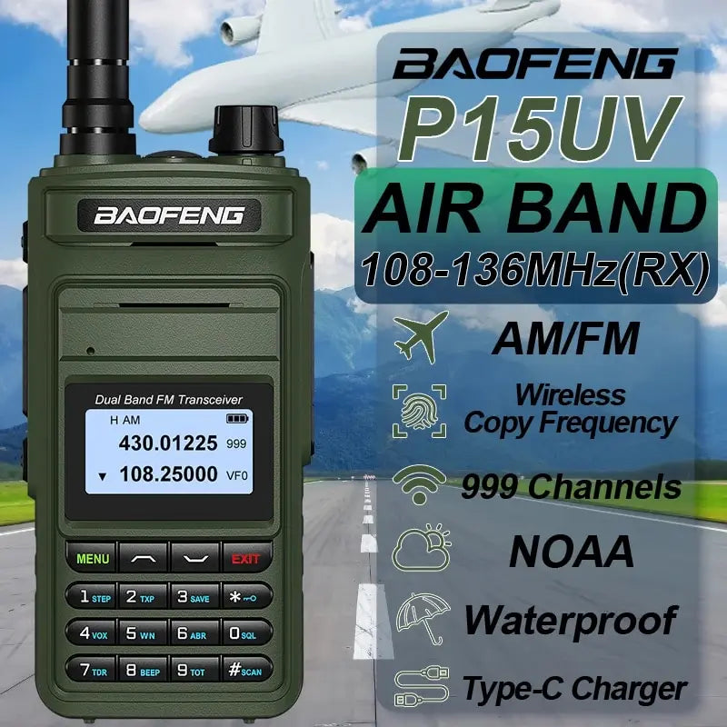 Baofeng P15UV Handheld Radio - Long Range, Programmable, FM/AM, NOAA Alerts - Baofeng P15UV Handheld Radio Readi Gear