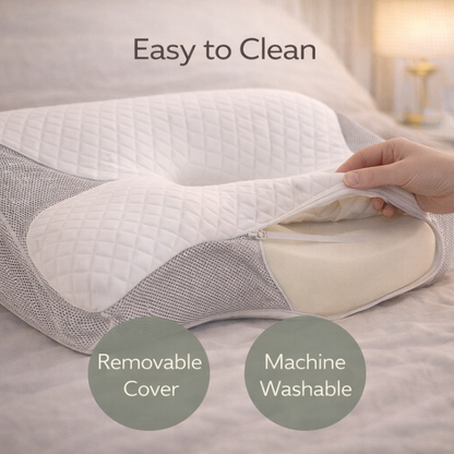 OrthoSleep Memory Foam Neck Pillow – Cervical Support for Pain Relief