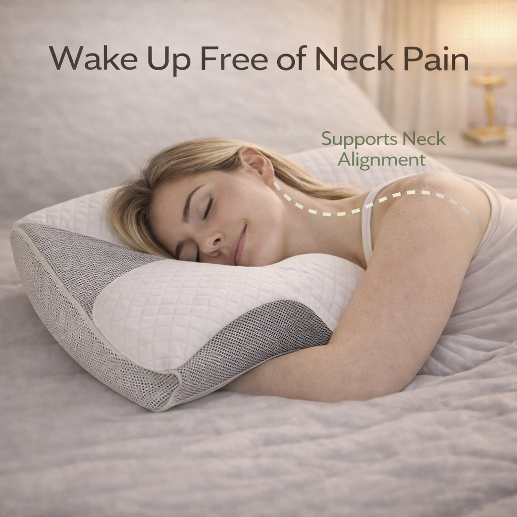 OrthoSleep Memory Foam Neck Pillow – Cervical Support for Pain Relief
