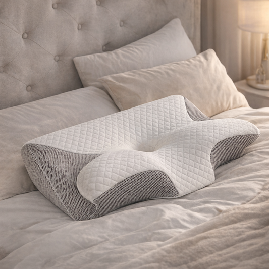 OrthoSleep Memory Foam Neck Pillow – Cervical Support for Pain Relief