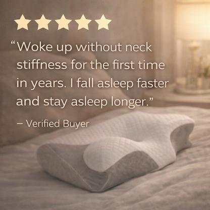 OrthoSleep Memory Foam Neck Pillow – Cervical Support for Pain Relief