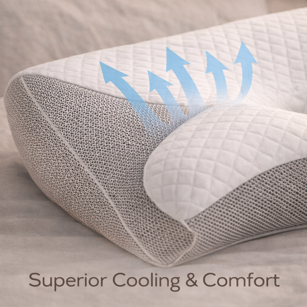 OrthoSleep Memory Foam Neck Pillow – Cervical Support for Pain Relief