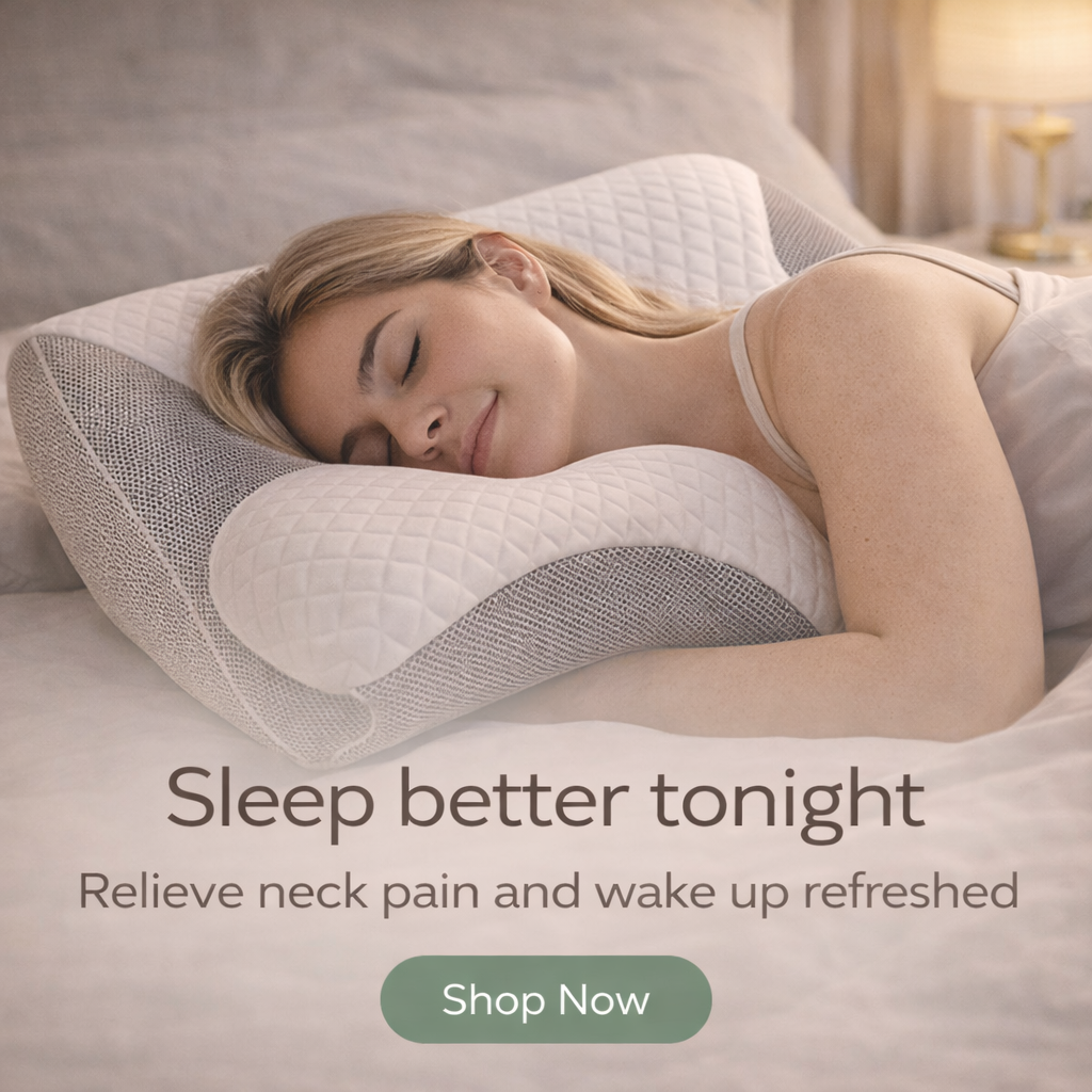 OrthoSleep Memory Foam Neck Pillow – Cervical Support for Pain Relief