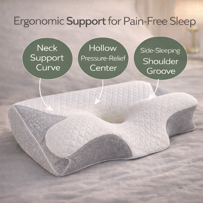 OrthoSleep Memory Foam Neck Pillow – Cervical Support for Pain Relief