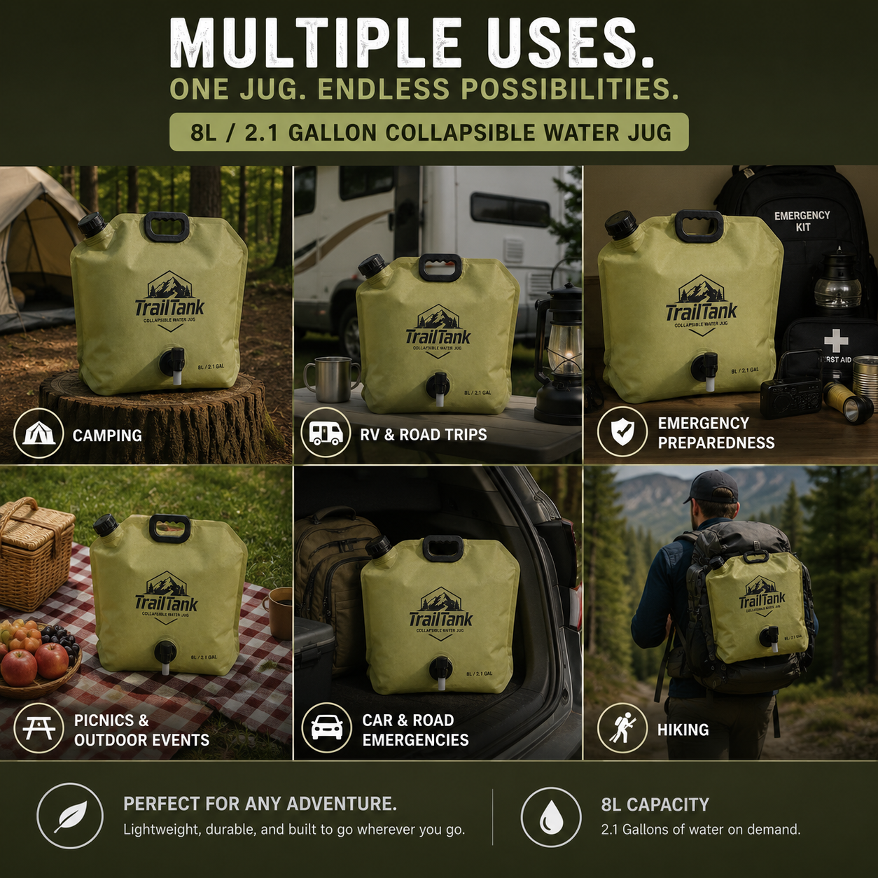 TrailTank Collapsible Water Storage Jug