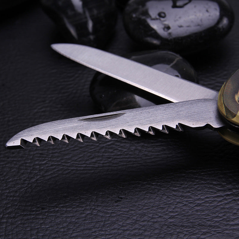 5-in-1 Tactical Camouflage Carabiner | Knife, Saw, LED Light & Keychain - Multi-tool carabiner Readi Gear