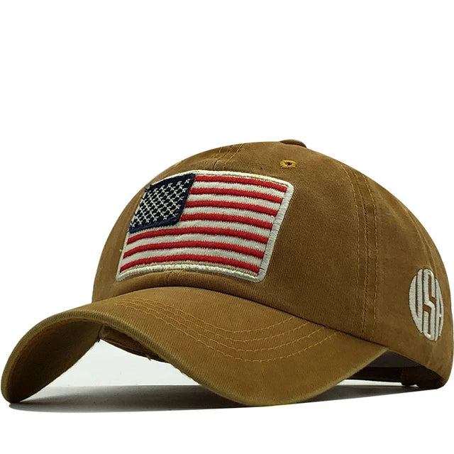 Stars & Stripes Denim Baseball Cap - for Men & Women - Hat Readi Gear
