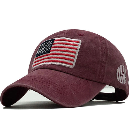 Stars & Stripes Denim Baseball Cap - for Men & Women - Hat Readi Gear
