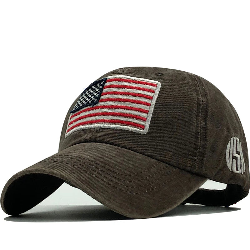 Stars & Stripes Denim Baseball Cap - for Men & Women - Hat Readi Gear