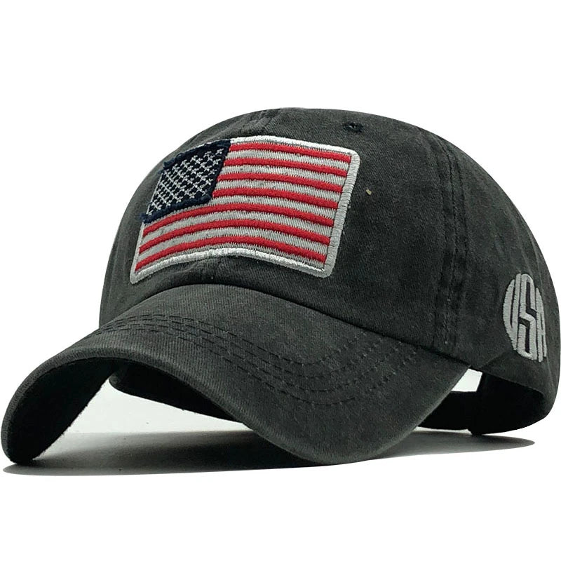 Stars & Stripes Denim Baseball Cap - for Men & Women - Hat Readi Gear