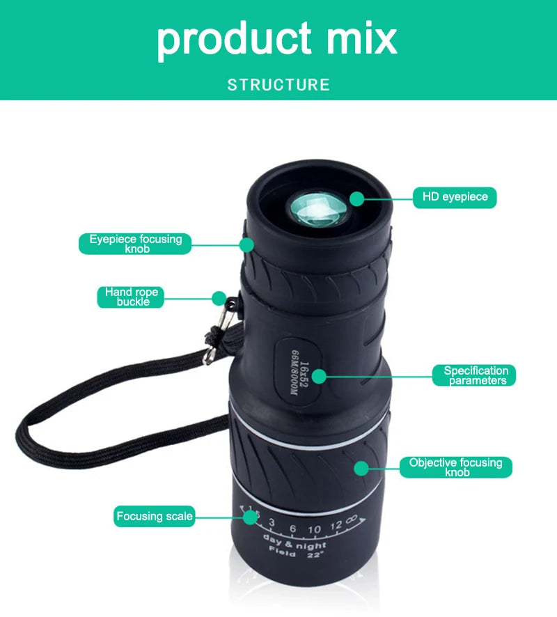 TacticalVision 40X60 Monocular Binoculars with Night Vision - Readi Gear