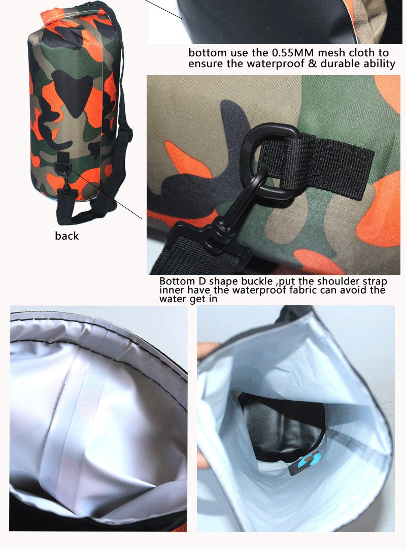 SafeDry Ultimate Camouflage Waterproof Bucket Bag for Beach & Outdoor Adventures - camouflage waterproof bag / backpack Readi Gear