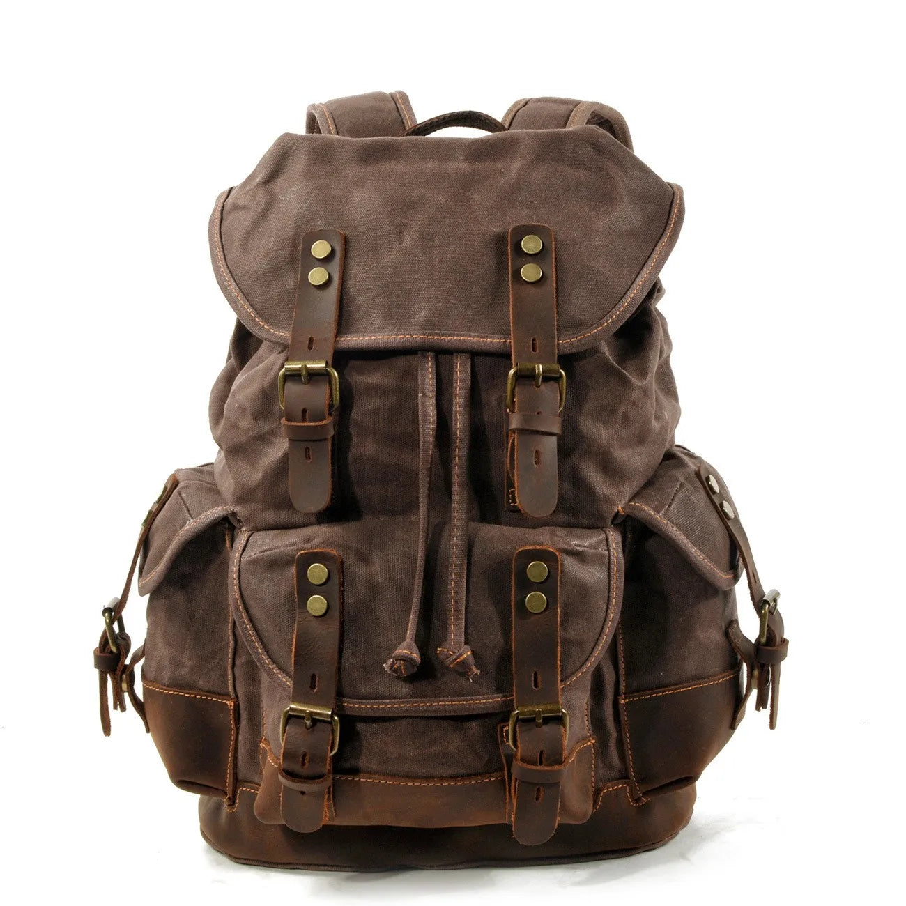 Vintage Waterproof Waxed Canvas Backpack – Travel & Laptop Rucksack - Vintage wax canvas backpack Readi Gear