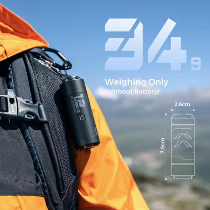 ZERO PUMP Ultra Mini Rechargeable Air Pump with 6 Nozzles for Camping - Air mattress pump Readi Gear