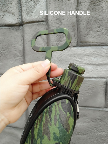 580ML Military Camouflage Water Bottle with Compass - Collapsible & Leakproof - Collapsible Canteen Readi Gear