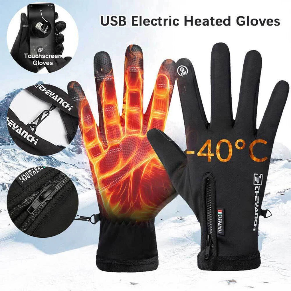 USB Rechargeable Heated Gloves – Waterproof Winter Bike Gloves - USB Winter Gloves Readi Gear