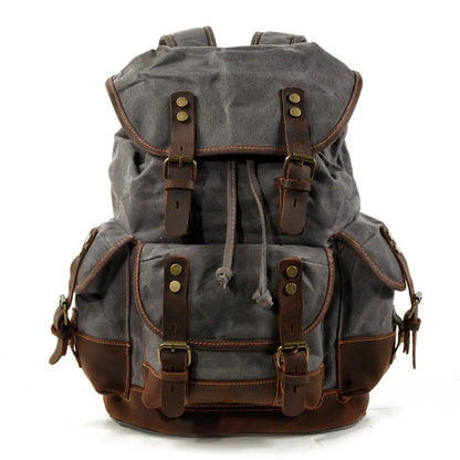 Vintage Waterproof Waxed Canvas Backpack – Travel & Laptop Rucksack - Vintage wax canvas backpack Readi Gear