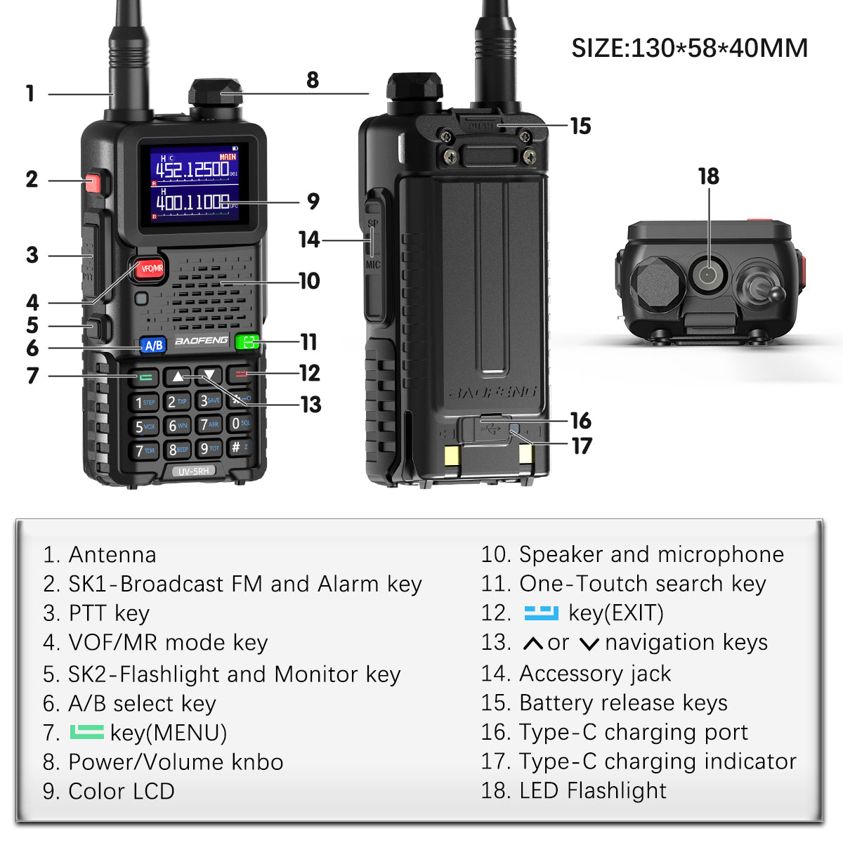 Baofeng UV-5RH Multi-Function Two-Way HAM Radio - Baofeng UV-5RH Multi-Function Two-Way HAM Radio Readi Gear