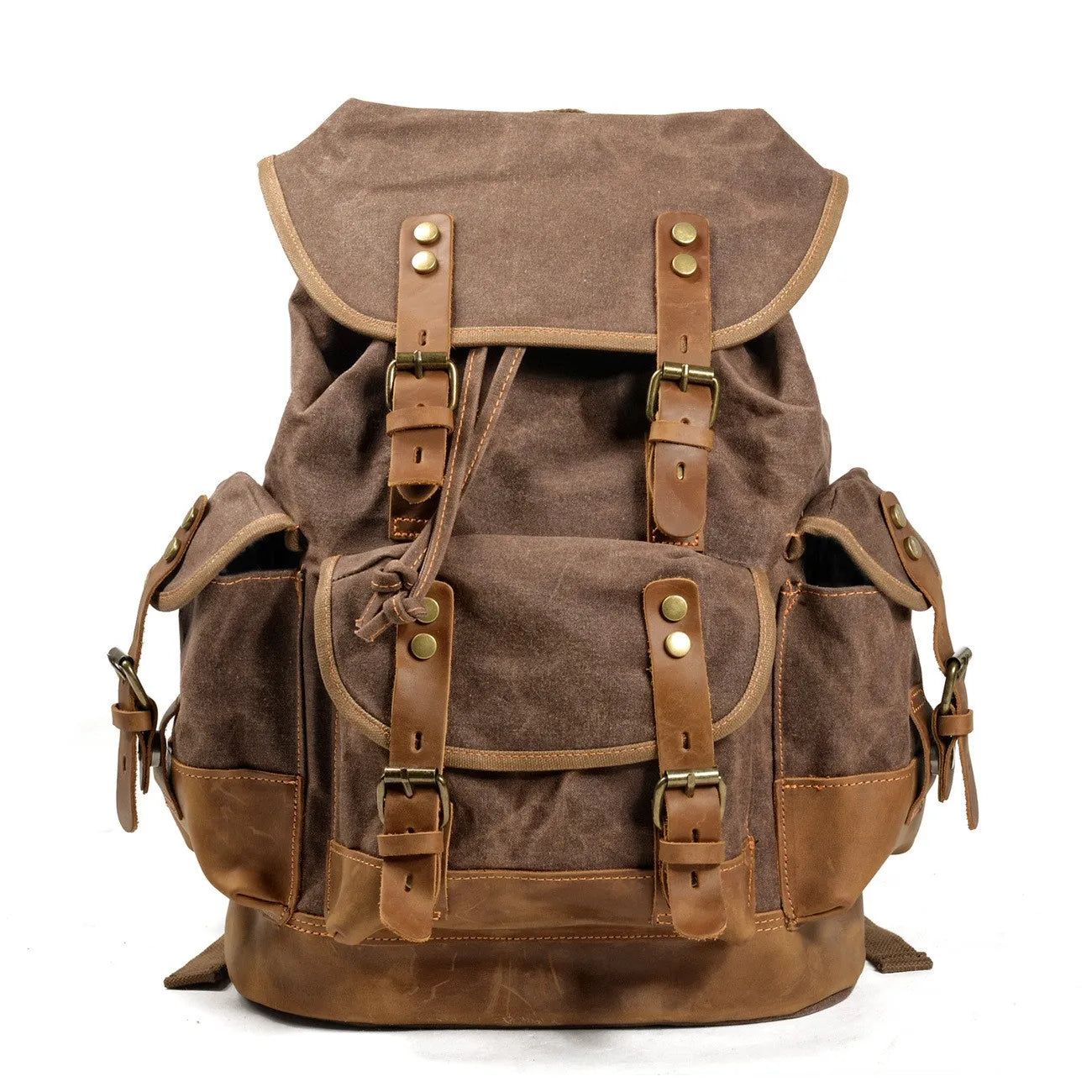 Vintage Waterproof Waxed Canvas Backpack – Travel & Laptop Rucksack - Vintage wax canvas backpack Readi Gear