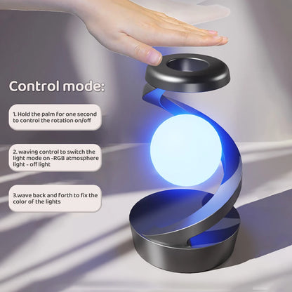 NovaGlow Floating Lamp - Wireless Charging & RGB Night Light - Floating Rotating Lamp w/ phone charger Readi Gear