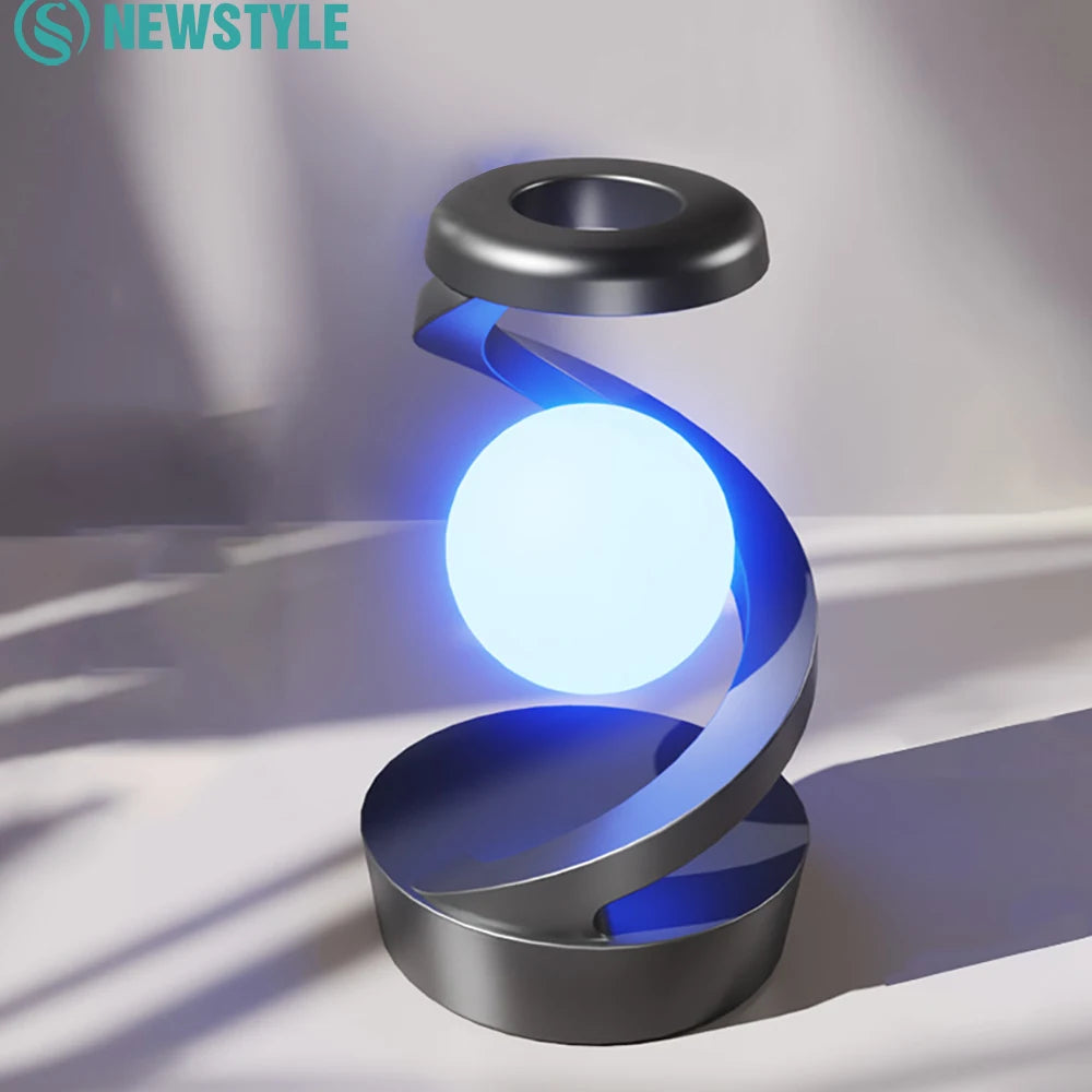 NovaGlow Floating Lamp - Wireless Charging & RGB Night Light - Floating Rotating Lamp w/ phone charger Readi Gear